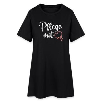 Pflege Krankenschwester - Frauen T-Shirt-Kleid - Schwarz - Vorne