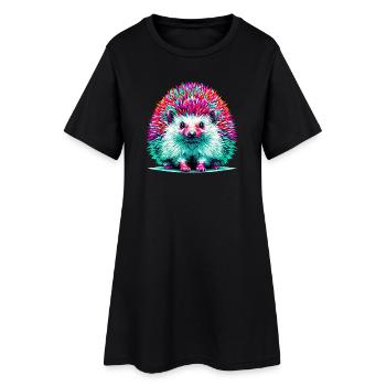 Hérisson - Robe T-shirt Femme - noir - Devant