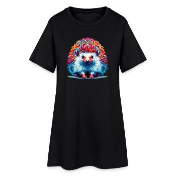 Hérisson - Robe T-shirt Femme - noir - Devant