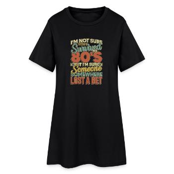 I m not sure how i survived to 80 s - Frauen T-Shirt-Kleid - Schwarz - Vorne