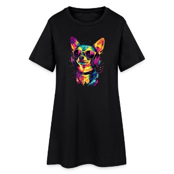 Maîtresse de chien Chihuahua J’aime les chihuahuas mignons - Robe T-shirt Femme - noir - Devant