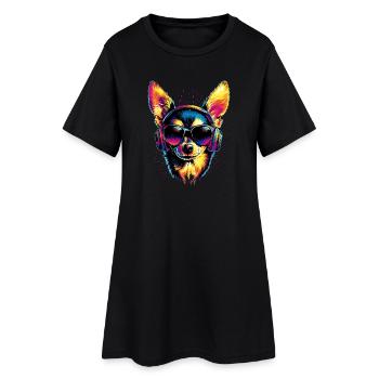 Maîtresse de chien Chihuahua J’aime les chihuahuas mignons - Robe T-shirt Femme - noir - Devant