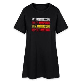 Eat Sleep Gym Repeat pour les sports de fitness - Robe T-shirt Femme - noir - Devant