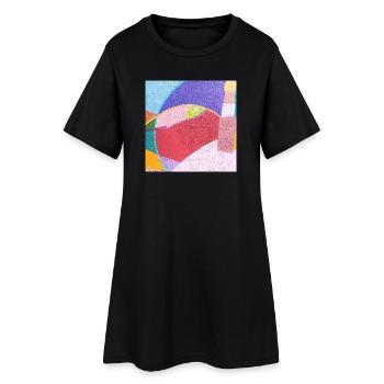 Peintures murales colorées - Robe T-shirt Femme - noir - Devant