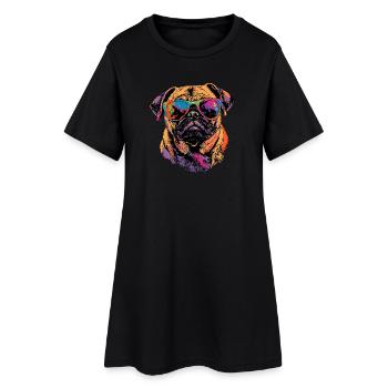 Carlin Beige Les chiens adorent Carlin Petit carlin mignon - Robe T-shirt Femme - noir - Devant