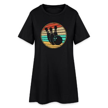 Bowling Rétro - Robe T-shirt Femme - noir - Devant