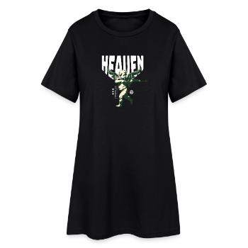 Heaven Streetwear unisexe - Robe T-shirt Femme - noir - Devant
