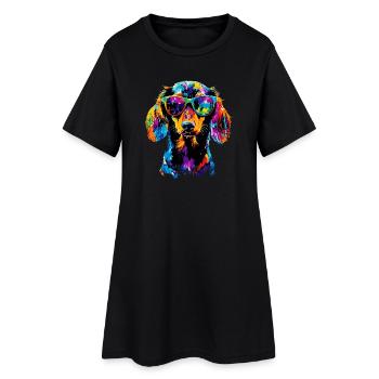 Teckel, Teckel, Teckel miniature, Dachshund Club, Teckel - Robe T-shirt Femme - noir - Devant