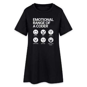 Emotional Range of a Coder - Women’s T-Shirt Dress - black - Front