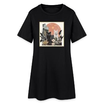 collage de chats - Robe T-shirt Femme - noir - Devant
