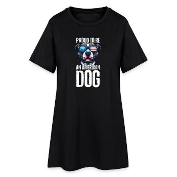 Pitbull Maman Patriotique Drôle 4 Juillet - Robe T-shirt Femme - noir - Devant