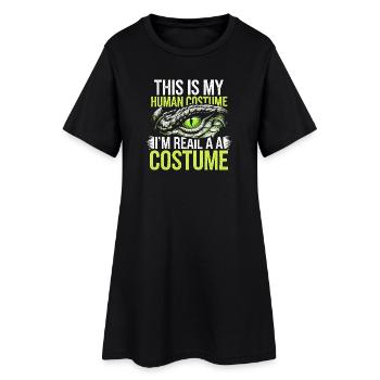 Costume de reptilien - Robe T-shirt Femme - noir - Devant