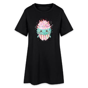 Mignon Cupcake Monster - Mignon et ludique - Robe T-shirt Femme - noir - Devant