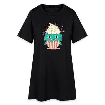 Mignon Cupcake Monster - Mignon et ludique - Robe T-shirt Femme - noir - Devant