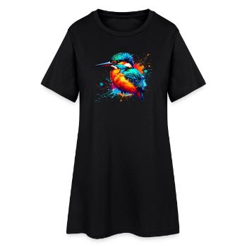 Martin-pêcheur - Robe T-shirt Femme - noir - Devant