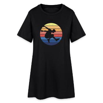 Parkour retro Kreis - Frauen T-Shirt-Kleid - Schwarz - Vorne