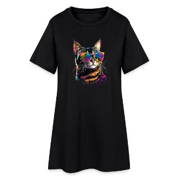 Chat Bengal Chat Léopard Chat Leopardette Chats Bengale - Robe T-shirt Femme - noir - Devant