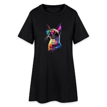 Siamese Cat Siamese Cat Siamese Cat Siamese Cats - Women’s T-Shirt Dress - black - Front