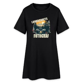 Landschafts Fotograf - Frauen T-Shirt-Kleid - Schwarz - Vorne