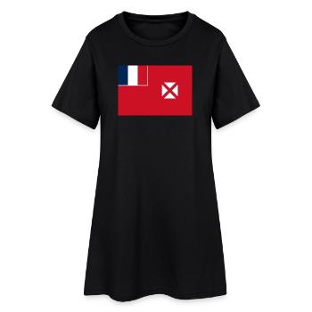 Wallis und Futuna - Frauen T-Shirt-Kleid - Schwarz - Vorne