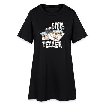 Story Teller - Frauen T-Shirt-Kleid - Schwarz - Vorne