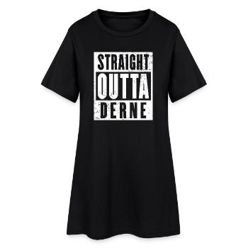 Derne, Ruhrgebiet, Ruhrpott, echter Derner - Frauen T-Shirt-Kleid - Schwarz - Vorne