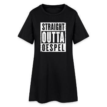 Oespel, Ruhrgebiet, Ruhrpott, echter Oespeler - Frauen T-Shirt-Kleid - Schwarz - Vorne