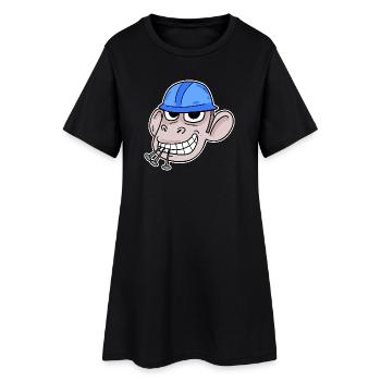 Monkey Construction Site Construction Worker - Women’s T-Shirt Dress - black - Front