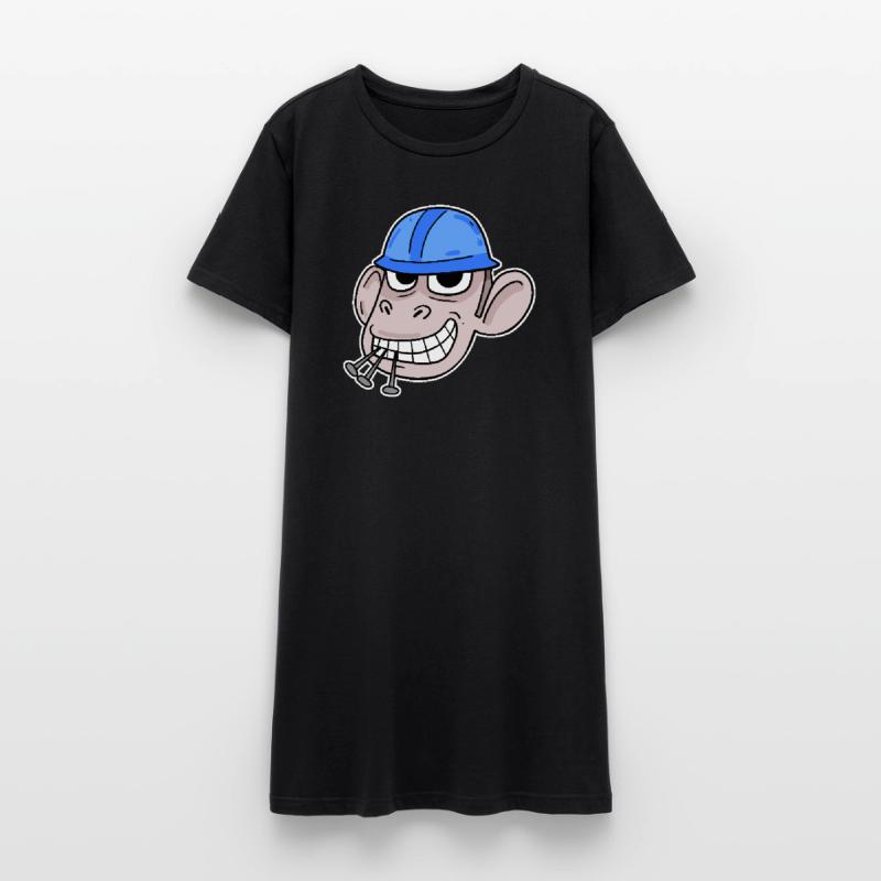 Monkey Construction Site Construction Worker Women’s T-Shirt Dress