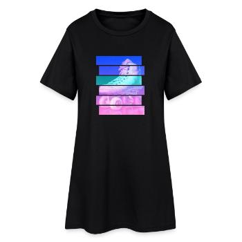 Rollschuh - Frauen T-Shirt-Kleid - Schwarz - Vorne