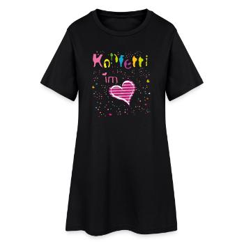 Confettis en plein cœur - Robe T-shirt Femme - noir - Devant