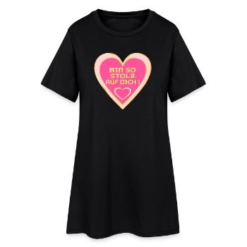 STOLZ AUF DICH - HERZ - Frauen T-Shirt-Kleid - Schwarz - Vorne