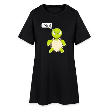 Statement No Schildkröte, Nein Fun Comic, No - Frauen T-Shirt-Kleid - Schwarz - Vorne
