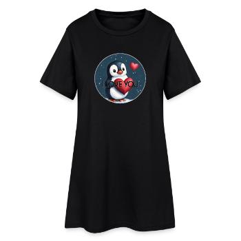 JE T’AIME PINGOUIN - Robe T-shirt Femme - noir - Devant