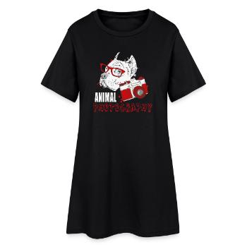 Animal Photography - Frauen T-Shirt-Kleid - Schwarz - Vorne