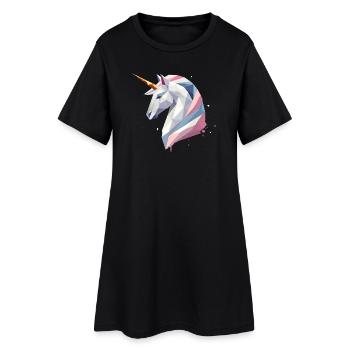 Licorne géométrique – Élégance moderne - Robe T-shirt Femme - noir - Devant