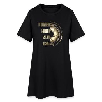 Fotografieren - Bearbeiten - Schlafen - Nochmal - Frauen T-Shirt-Kleid - Schwarz - Vorne