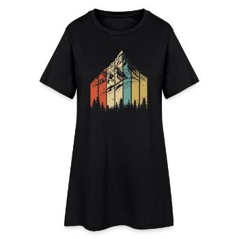 Mountain Landscape Abstract Design - Women’s T-Shirt Dress - black - Front
