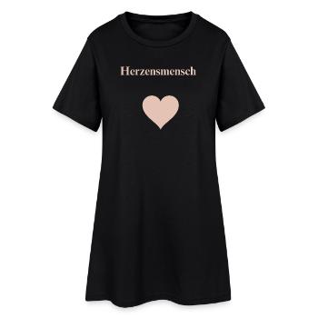 Herzensmensch - Frauen T-Shirt-Kleid - Schwarz - Vorne