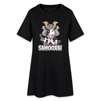 Samorai : la vache guerrière - Robe T-shirt Femme - noir - Devant