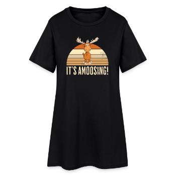 Droll orignal motif animal Scandinavie dicton d’orignal - Robe T-shirt Femme - noir - Devant