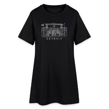 Detroit, Kunstmuseum, Michigan USA, Handzeichnung - Frauen T-Shirt-Kleid - Schwarz - Vorne
