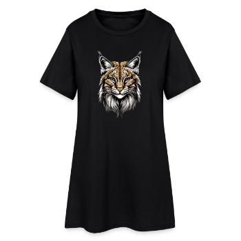 Lynx Chat sauvage Grands chats Chats Mignon Lynx - Robe T-shirt Femme - noir - Devant