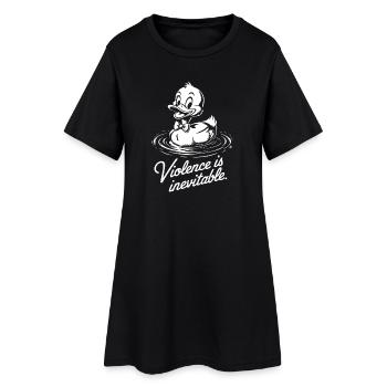 Violence Is Inevitable Funny Duck Dark Humor - Women’s T-Shirt Dress - black - Front
