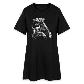 Ridgeback rhodésien joyeux dans le style du dessin - Robe T-shirt Femme - noir - Devant