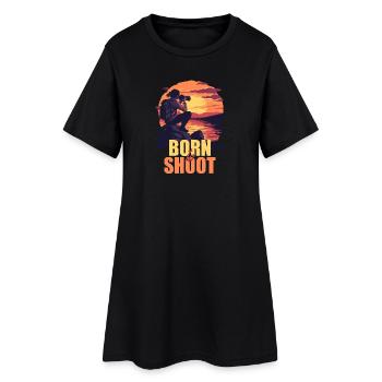 Born to shoot - Frauen T-Shirt-Kleid - Schwarz - Vorne