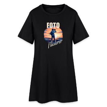 Foto Flüsterer - Frauen T-Shirt-Kleid - Schwarz - Vorne