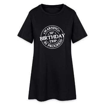 Avertissement 50e anniversaire Voyage en cours - Robe T-shirt Femme - noir - Devant