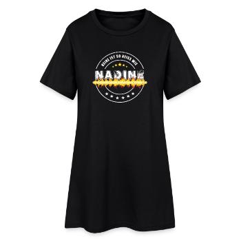 Keine ist so heiss wie Nadine - Frauen T-Shirt-Kleid - Schwarz - Vorne