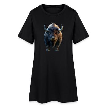 Bison Wisent Wildrind Buffalo Amerikanischer Bison - Frauen T-Shirt-Kleid - Schwarz - Vorne